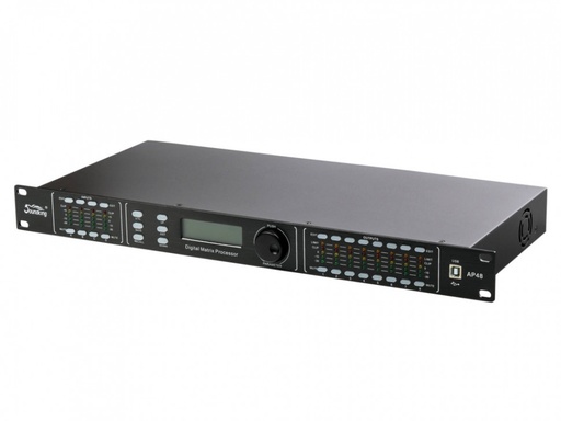 [AP48] SISTEMA DE PROCESAMIENTO DIGITAL DE AUDIO SOUNDKING, PROFESIONAL, PARA ALTAVOCES, 12 CANALES (4 IN XLR, 8 OUT XLR), DSP VERSATIL E INTUITIVO, COMPRESOR, LIMITADOR, DELAY