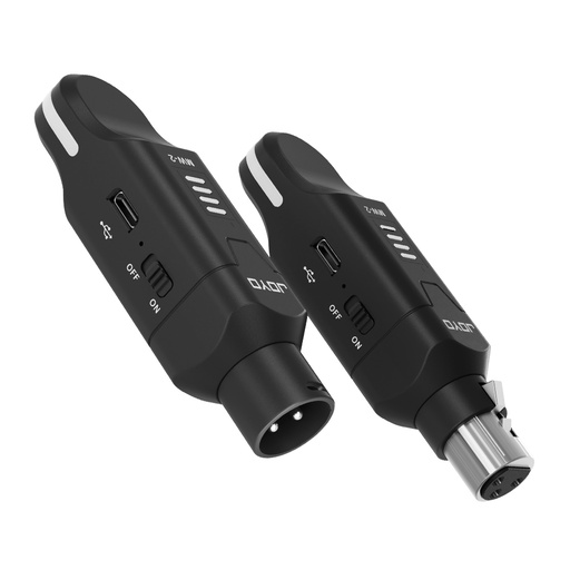 [MW-2] KIT TRANSMISOR Y RECEPTOR INALAMBRICO JOYO, PROFESIONAL P/MICROFONOS DINAMICOS, BATERIA RECARGABLE, COLOR NEGRO