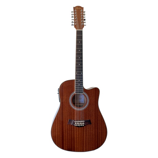 [GV-AF448CE-12] DOCEROLA ELECTRO-ACUSTICO VALENCIANA, 43.5", CURTUWAY, CAOBA, CON FUNDA