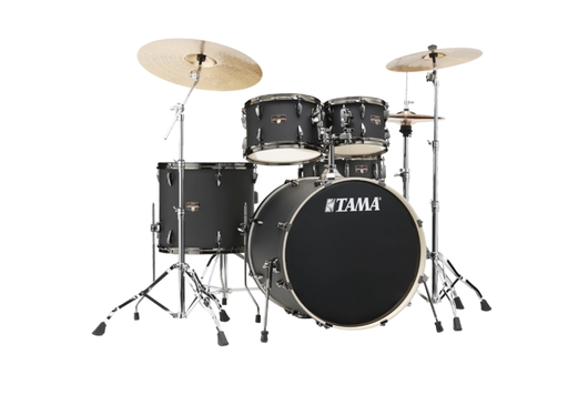 [IP52H6WBN BOB] BATERIA ACUSTICA TAMA, SERIE IMPERIALSTAR, 5PCS, BLACKED OUT BLACK (NEGRO MATE), AROS CROMADO, INCLUYE HARDWARE, (SIN PLATILLOS)