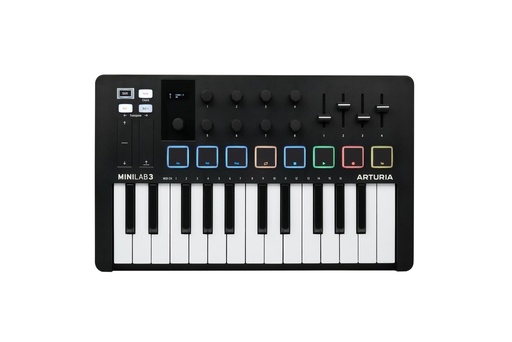 [MINILAB 3 BK EDITION] CONTROLADOR UNIVERSAL MIDI, ARTURIA, MINILAB 3 BK EDITION, 25 TECLAS, COLOR NEGRO.