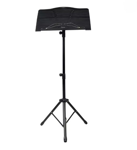 [GSS-04] PEDESTAL PARA PARTITURAS (ATRIL) GUITTO, MATERIAL ALUMINIO, EXTENDIBLE HASTA 1.45 CM, COLOR NEGRO.