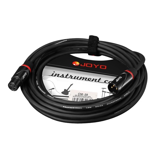 [CM-28] CABLE PARA MICROFONO JOYO, XLR MACHO - XLR HEMBRA, CAPA LISO NEGRO, 6 METROS, 20AWG