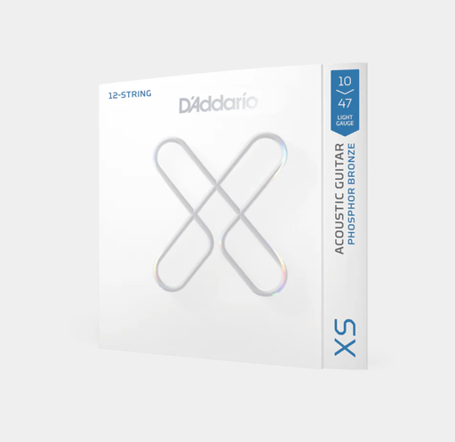 [XSABR1047-12] SET DE CUERDAS D´ADDARIO, PARA GUITARRA ACUSTICA, SERIE XS, METALICO, CALIBRE 010/047, PHOSPHOR BRONZE, CON LIGERO REVESTIMIENTO