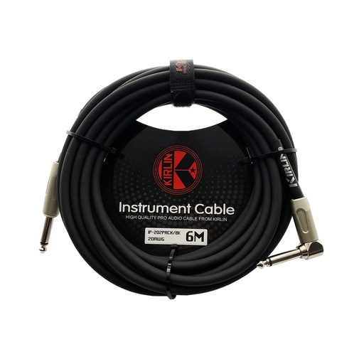 [K-IP-202PRCX-3M-BK] CABLE PARA INSTRUMENTO KIRLIN, TS 1/4 MACHO "L" A TS 1/4 MACHO, 3 METROS, 20 AWG