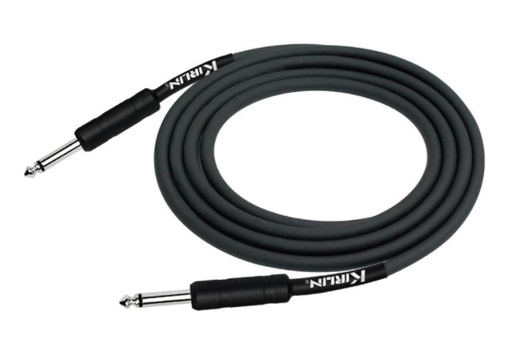 [K-IPCH-241-6M-HBK] CABLE PARA INSTRUMENTO KIRLIN, TS 1/4 - TS 1/4, CAPA LISO NEGRO, GOMA DE PUNTAS NEGRO, 3 METROS, 24 AWG