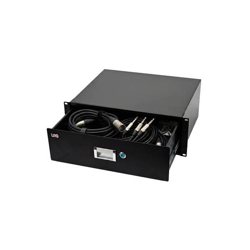 [LU-D31] ESTUCHE DE METAL, TIPO GAVETA, (CASE) LUNA, PARA RACK, 3U, MULTI-PROPOSITO, LLAVE DE SEGURIDAD INCLUIDA, COLOR NEGRO.