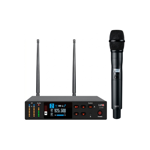 [LU-97M] SISTEMA MICROFONO INALAMBRICO LUNA, UHF, DINAMICO, DIGITAL, DE MANO, CON RECEPTOR, 250 METROS DE ALCANCE MAXIMO, COLOR NEGRO, 6000 FRECUENCIAS INTERCAMBIABLES.