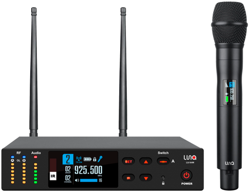[LU-94M] SISTEMA MICROFONO INALAMBRICO LUNA, SERIE 94M, DINAMICO, DIGITAL, DE MANO, CON RECEPTOR, 80 METROS DE ALCANCE MAXIMO, COLOR NEGRO.
