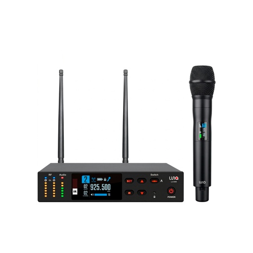 [LU-94M] SISTEMA MICROFONO INALAMBRICO LUNA, UHF, DINAMICO, DIGITAL, DE MANO, CON RECEPTOR, 250 METROS DE ALCANCE MAXIMO, COLOR NEGRO, 6000 FRECUENCIAS INTERCAMBIABLES.