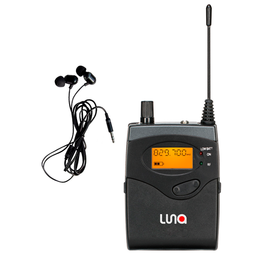 [LU-52BPMI] BODYPACK, RECEPTOR LUNA, PARA SISTEMA DE MONITOREO, INCLUYE IN-EARS