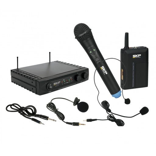 [UHF-400D] SET DE 3 MICROFONOS SKP, DINAMICO, 1 DE MANO, 1 DE DIADEMA, 1 DE SOLAPA