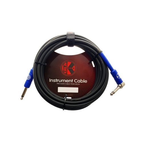 [IPCH-242-3M/HBL 24AWG] CABLE PARA INSTRUMENTO KIRLIN, TS 1/4 RECTO - TS 1/4 L, RECUBRIMIENTO DE PVC NEGRO/AZUL, 3 METROS
