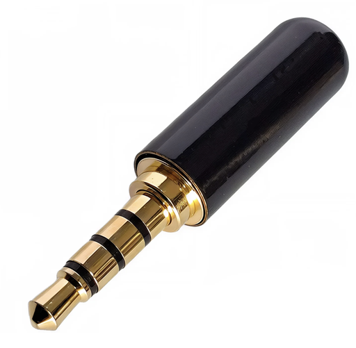 [TMC-PL-240] CONECTOR TMC, TRS 1/8 (PLUG MACHO), 3 VIAS, METALICO DORADO/NEGRO,
