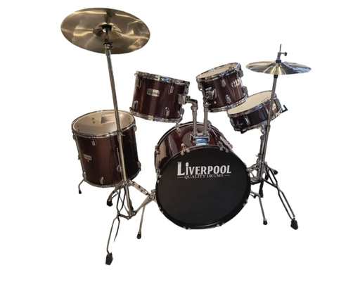 [JBP2211D-RD-005] BATERIA ACUSTICA LIVERPOOL, 5PCS, ROJO PERLADO, ARO CROMADO