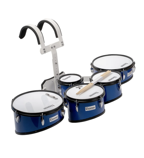 [JBQA-05-BL] QUINTUPLE LIVERPOOL, PARA MARCHA, MULTITENOR DE 5 TAMBORES, COLOR AZUL